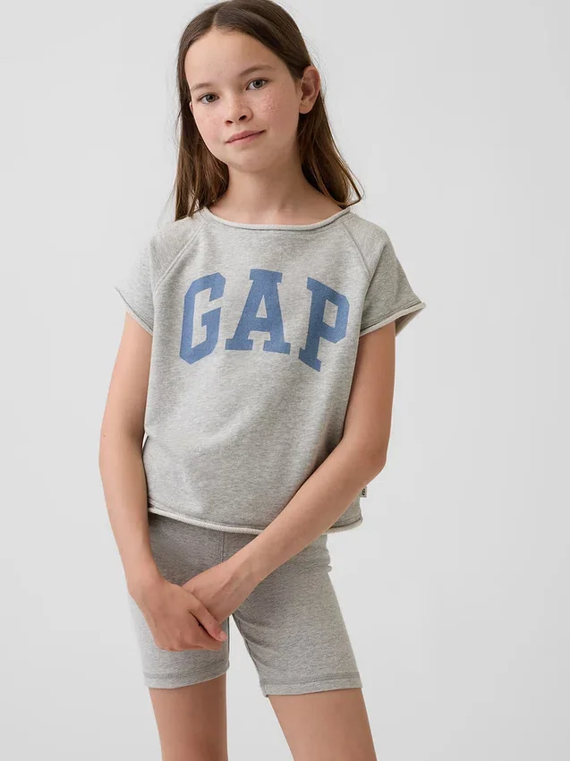 Dziecięca bluza z nadrukiem z dzianiny frotte Vintagesoft z raglanowymi rękawami