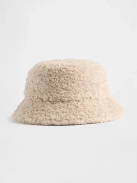 Dziecięca czapka typu bucket z recyklingowanego materiału sherpa