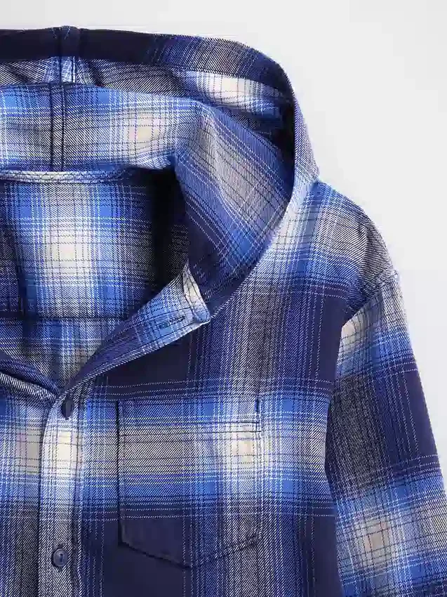 Dziecięca flanelowa koszula z kapturem z bawełny organicznej
