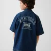 Dziecięca koszula dżinsowa o luźnym kroju z logo New York