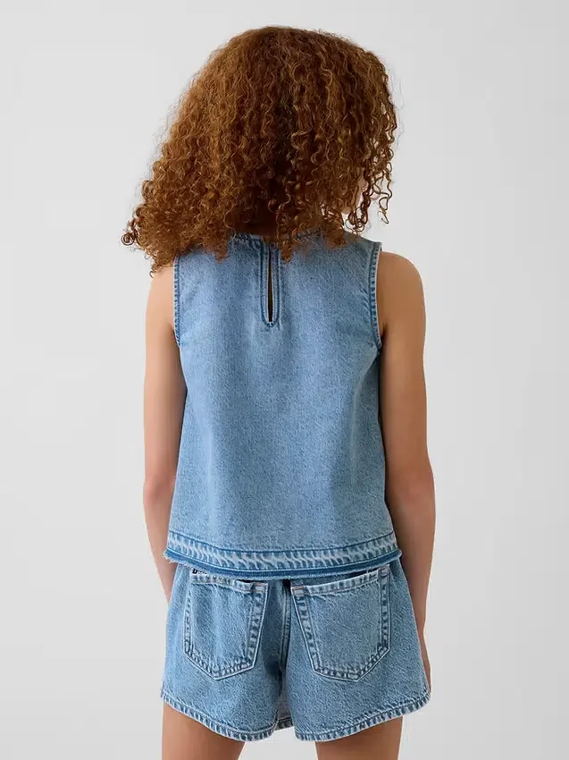 Dziecięca koszulka bez rękawów z denimu