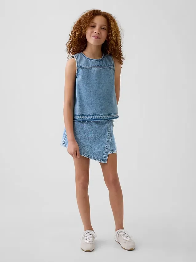 Dziecięca koszulka bez rękawów z denimu
