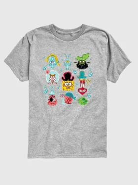 Dziecięca koszulka z krótkim rękawem „The SpongeBob Movie: Search for SquarePants” z motywem siatki w szortach