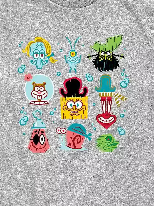 Dziecięca koszulka z krótkim rękawem „The SpongeBob Movie: Search for SquarePants” z motywem siatki w szortach