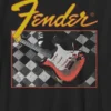 Dziecięca koszulka z motywem gitary Fender w kratkę