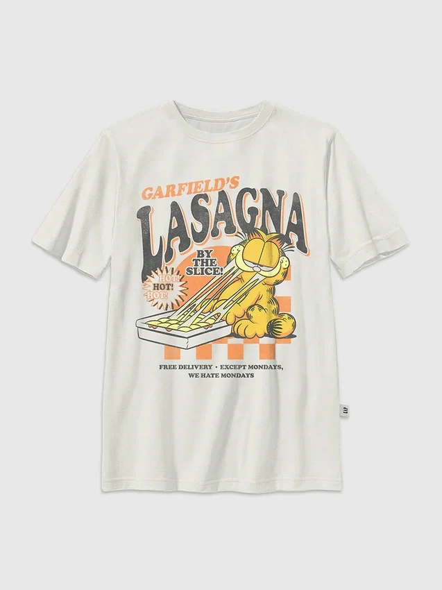Dziecięca koszulka z nadrukiem Garfield Lasagna