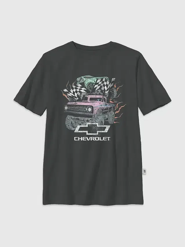Dziecięca koszulka z nadrukiem „General Motors Pastel Trucks” w stylu oversize
