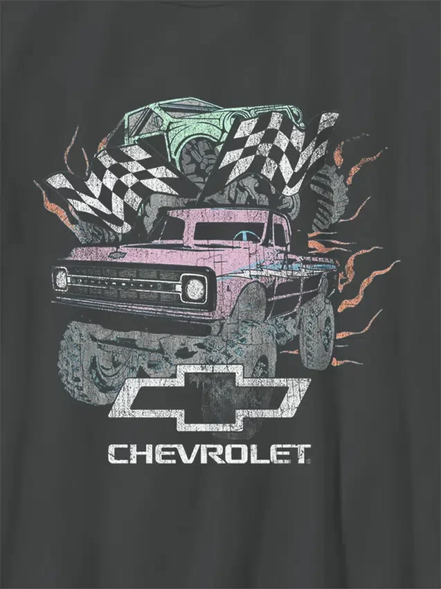 Dziecięca koszulka z nadrukiem „General Motors Pastel Trucks” w stylu oversize