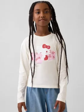 Dziecięca koszulka z nadrukiem Hello Kitty w stylu oversize