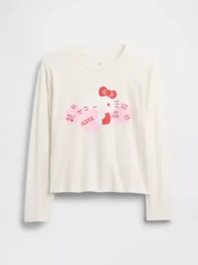 Dziecięca koszulka z nadrukiem Hello Kitty w stylu oversize