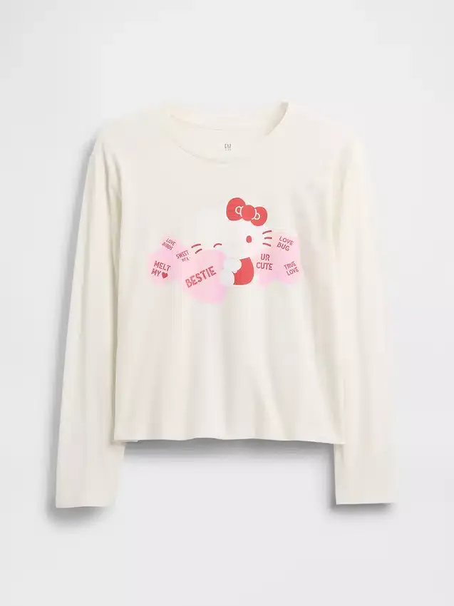 Dziecięca koszulka z nadrukiem Hello Kitty w stylu oversize