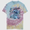 Dziecięca koszulka z nadrukiem „Lilo i Stitch” w stylu tie-dye