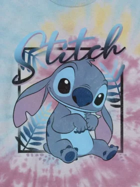 Dziecięca koszulka z nadrukiem „Lilo i Stitch” w stylu tie-dye
