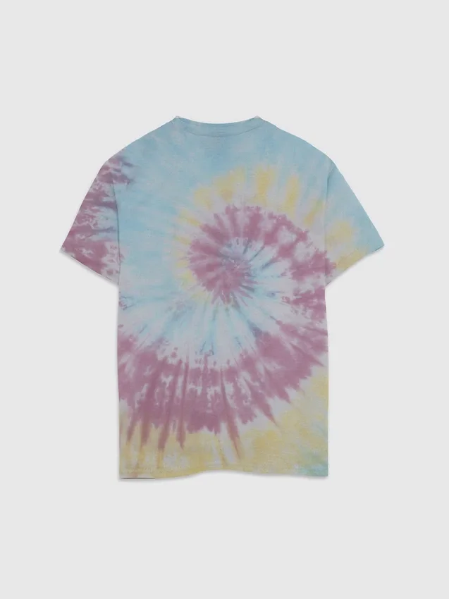 Dziecięca koszulka z nadrukiem „Lilo i Stitch” w stylu tie-dye