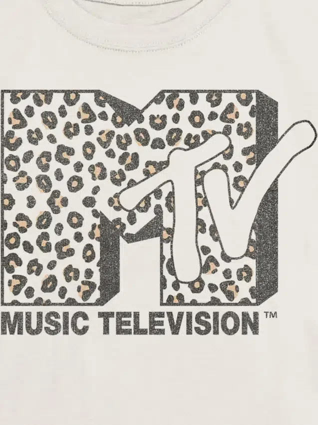 Dziecięca koszulka z nadrukiem logo MTV w panterkę