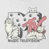 Dziecięca koszulka z nadrukiem „MTV Cats” o luźnym kroju