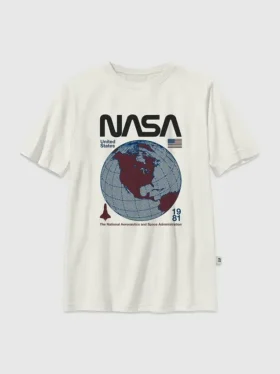 Dziecięca koszulka z nadrukiem „NASA Retro Globe”