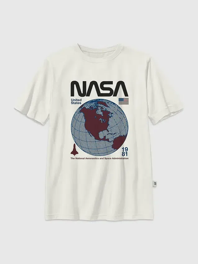 Dziecięca koszulka z nadrukiem „NASA Retro Globe”