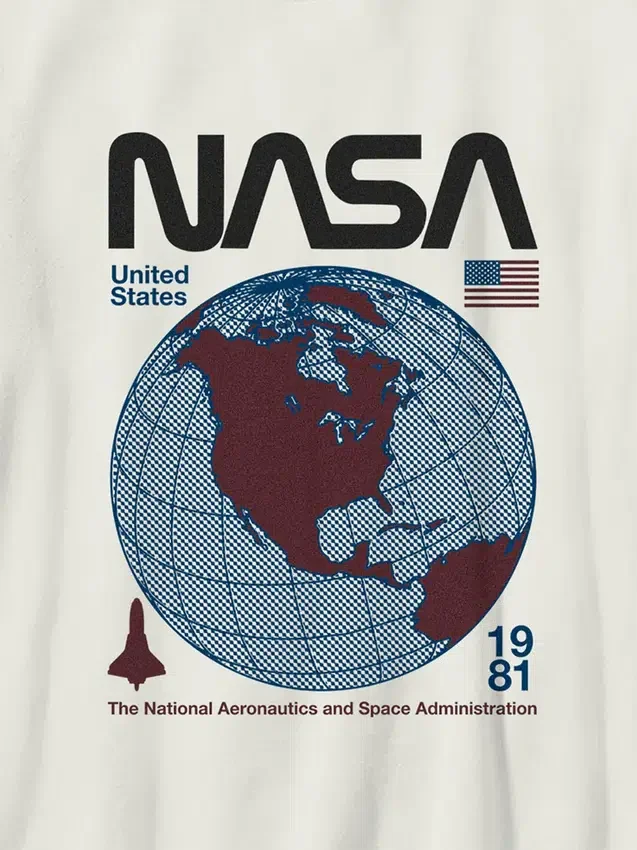 Dziecięca koszulka z nadrukiem „NASA Retro Globe”