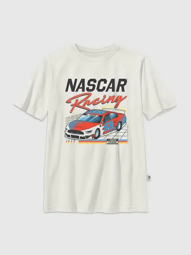 Dziecięca koszulka z nadrukiem „Nascar Retro Racer”