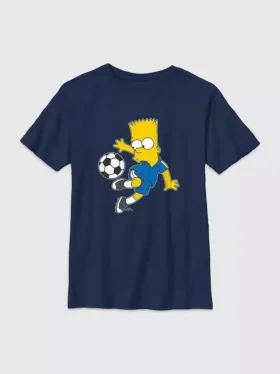 Dziecięca koszulka z nadrukiem piłkarskim z Bartem Simpsonem