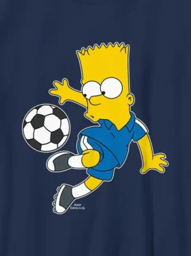 Dziecięca koszulka z nadrukiem piłkarskim z Bartem Simpsonem