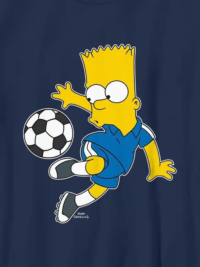 Dziecięca koszulka z nadrukiem piłkarskim z Bartem Simpsonem