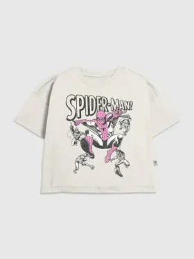 Dziecięca koszulka z nadrukiem przedstawiającym Spider-Mana w stylu vintage