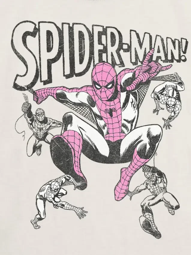 Dziecięca koszulka z nadrukiem przedstawiającym Spider-Mana w stylu vintage