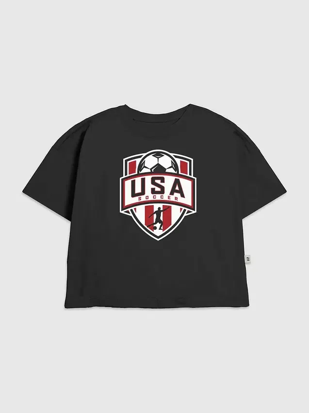 Dziecięca koszulka z nadrukiem „Us Soccer Shield”