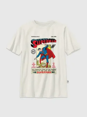 Dziecięca koszulka z nadrukiem w stylu vintage z komiksu o Supermanie