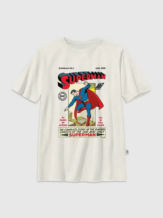 Dziecięca koszulka z nadrukiem w stylu vintage z komiksu o Supermanie