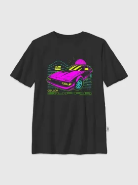 Dziecięca koszulka z neonowym nadrukiem Toyota Supra