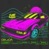 Dziecięca koszulka z neonowym nadrukiem Toyota Supra
