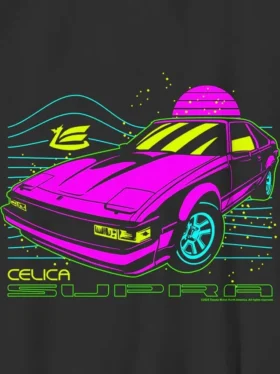 Dziecięca koszulka z neonowym nadrukiem Toyota Supra