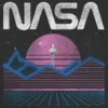 Dziecięca koszulka z pastelowym nadrukiem kosmicznym NASA