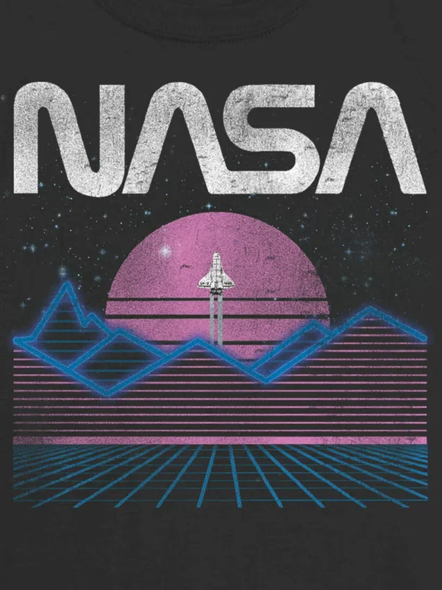 Dziecięca koszulka z pastelowym nadrukiem kosmicznym NASA