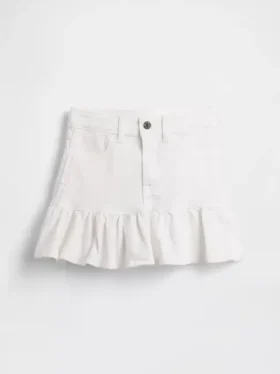 Dziecięca mini spódnica dżinsowa z falbanami