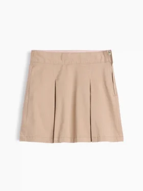 Dziecięca spódniczka-szorty w kolorze khaki z plisami
