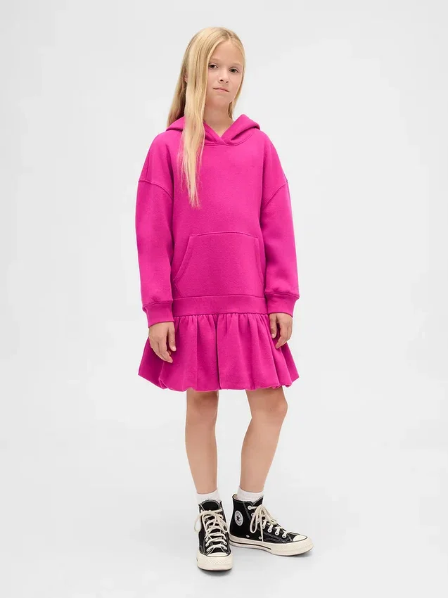 Dziecięca sukienka-bluza z kapturem w stylu oversize