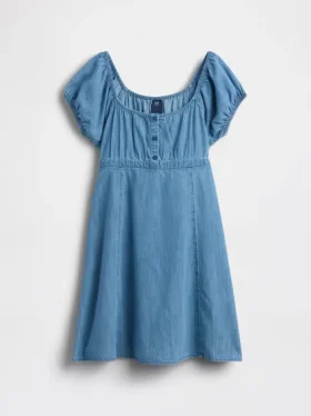 Dziecięca sukienka typu babydoll z dżinsu