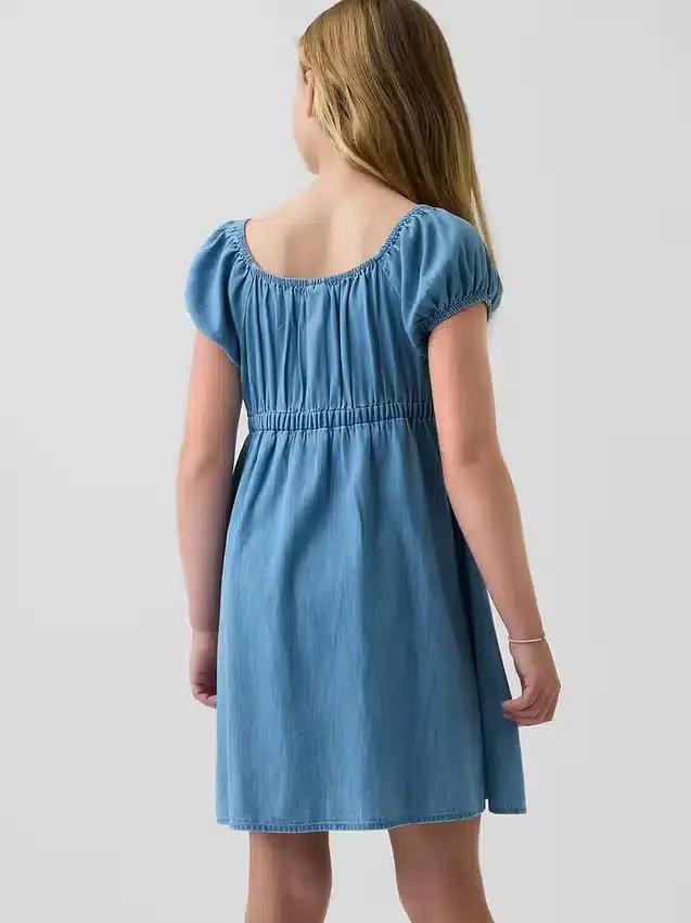Dziecięca sukienka typu babydoll z dżinsu