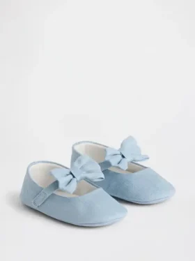 Dziecięce dżinsowe buty typu Mary Jane z kokardką