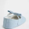 Dziecięce dżinsowe buty typu Mary Jane z kokardką