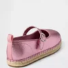 Dziecięce espadryle typu „Mary Jane” w metalicznym wykończeniu
