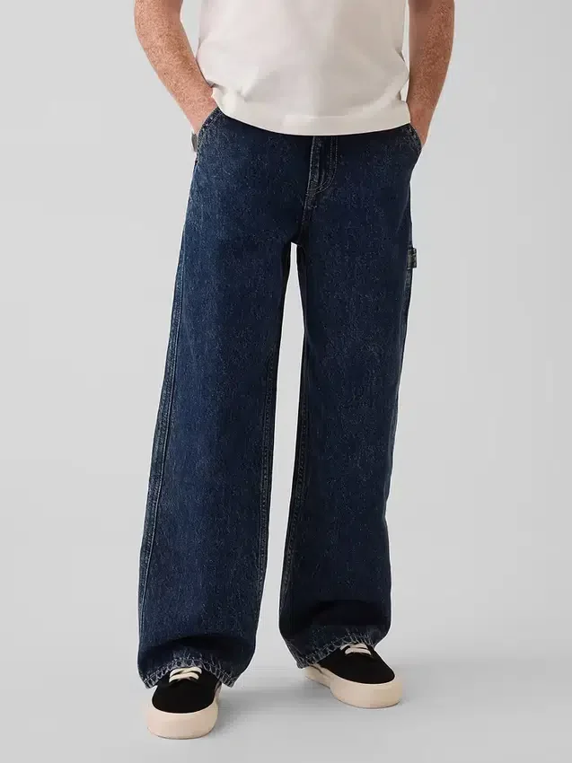 Dziecięce jeansy typu baggy w stylu stolarza