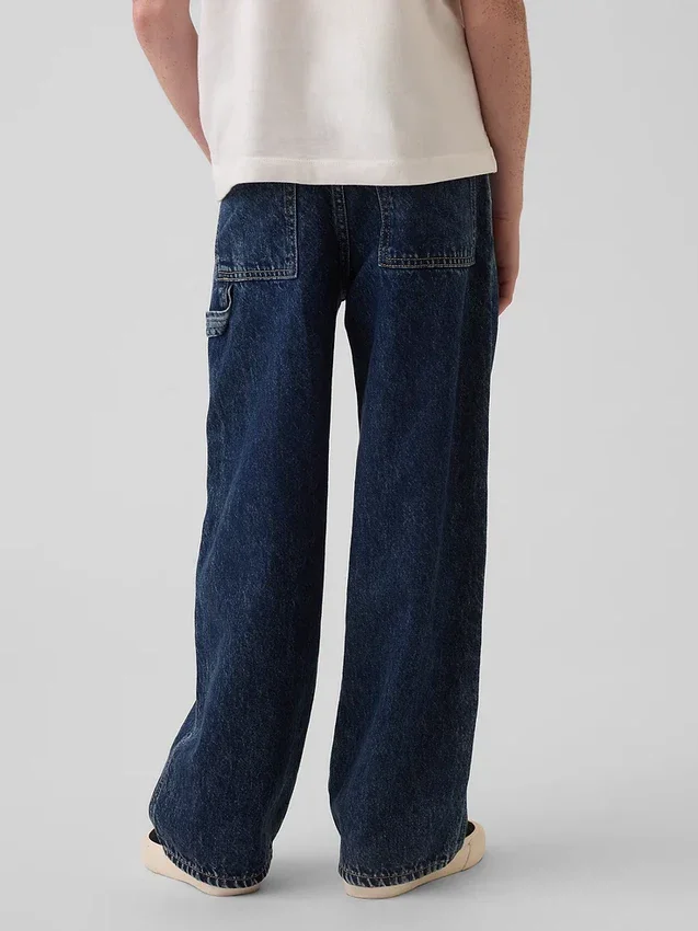 Dziecięce jeansy typu baggy w stylu stolarza