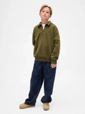 Dziecięce jeansy typu „easy baggy” w kamuflażu