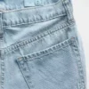 Dziecięce jeansy z niskim stanem, szerokimi nogawkami i kryształkami