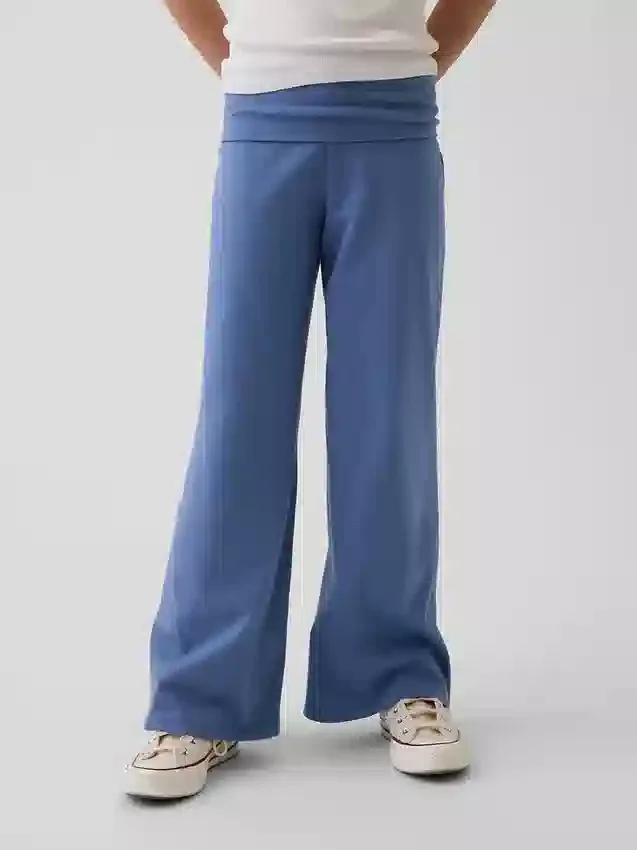 Dziecięce legginsy z szerokimi nogawkami i podwiniętym pasem